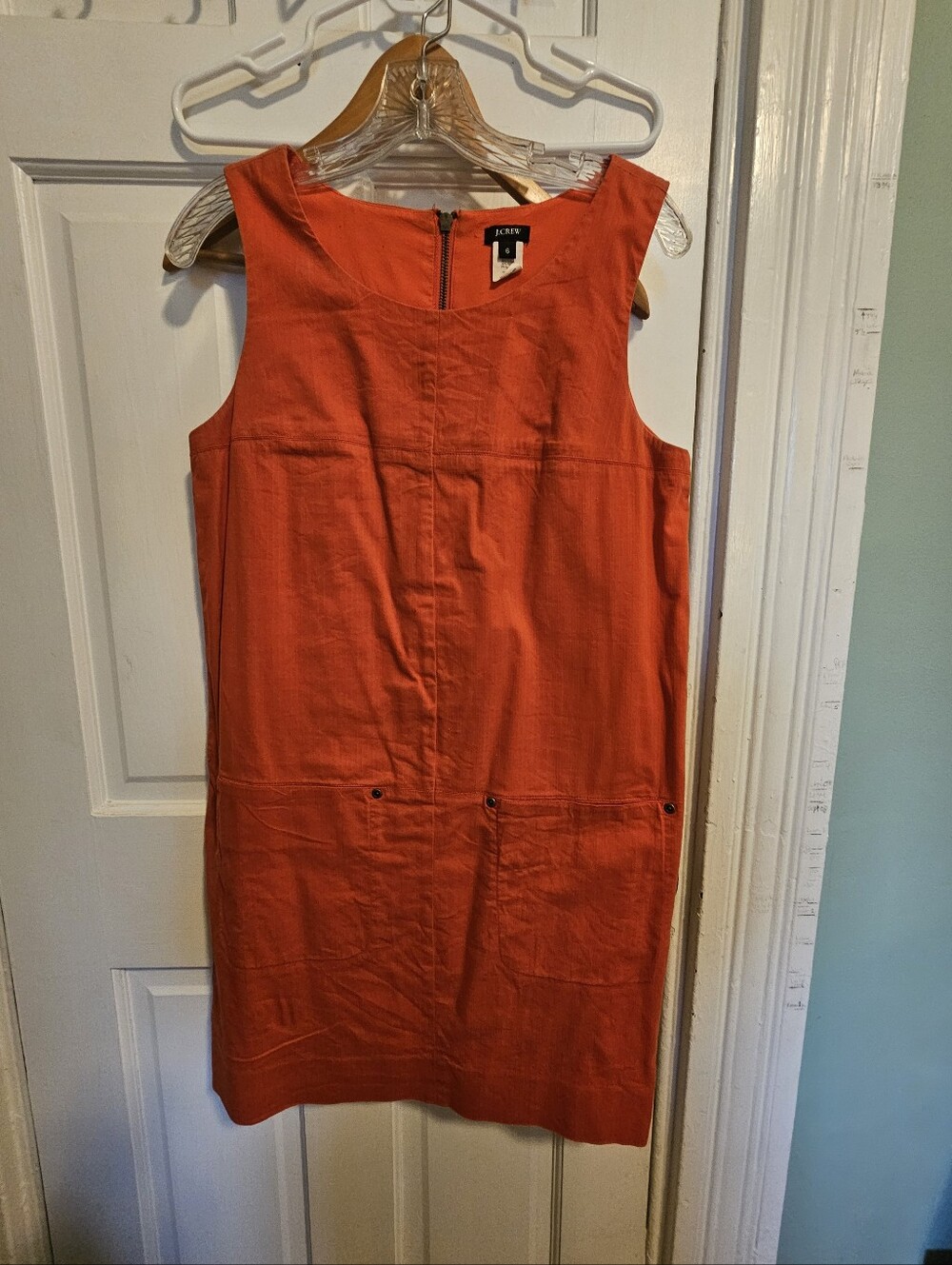 J. Crew Sleeveless Shift Dress in Bright Orange